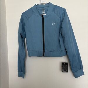 NWT TLF Apparel Athletic Maddox Blue Womens Full Zip Jacket Crop size M